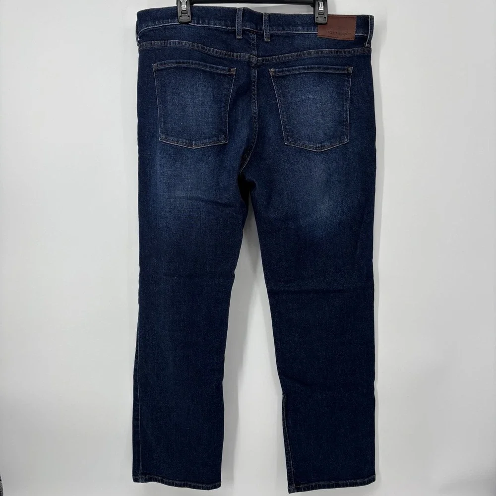 MOTT & BOW Slim Dark Blue Jeans Men's Size 38x30 Straight‎ Leg Organic Cotton